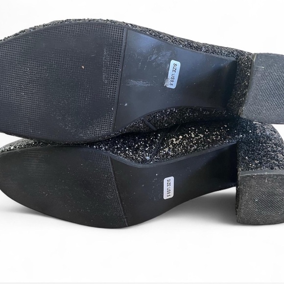 Black Glitter Ankle Boots with Union Jack Design size 9.5 - Picture 4 of 5